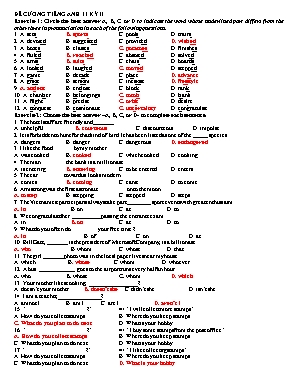 Đề cương ôn thi học kỳ 2 môn tiếng Anh Lớp 11